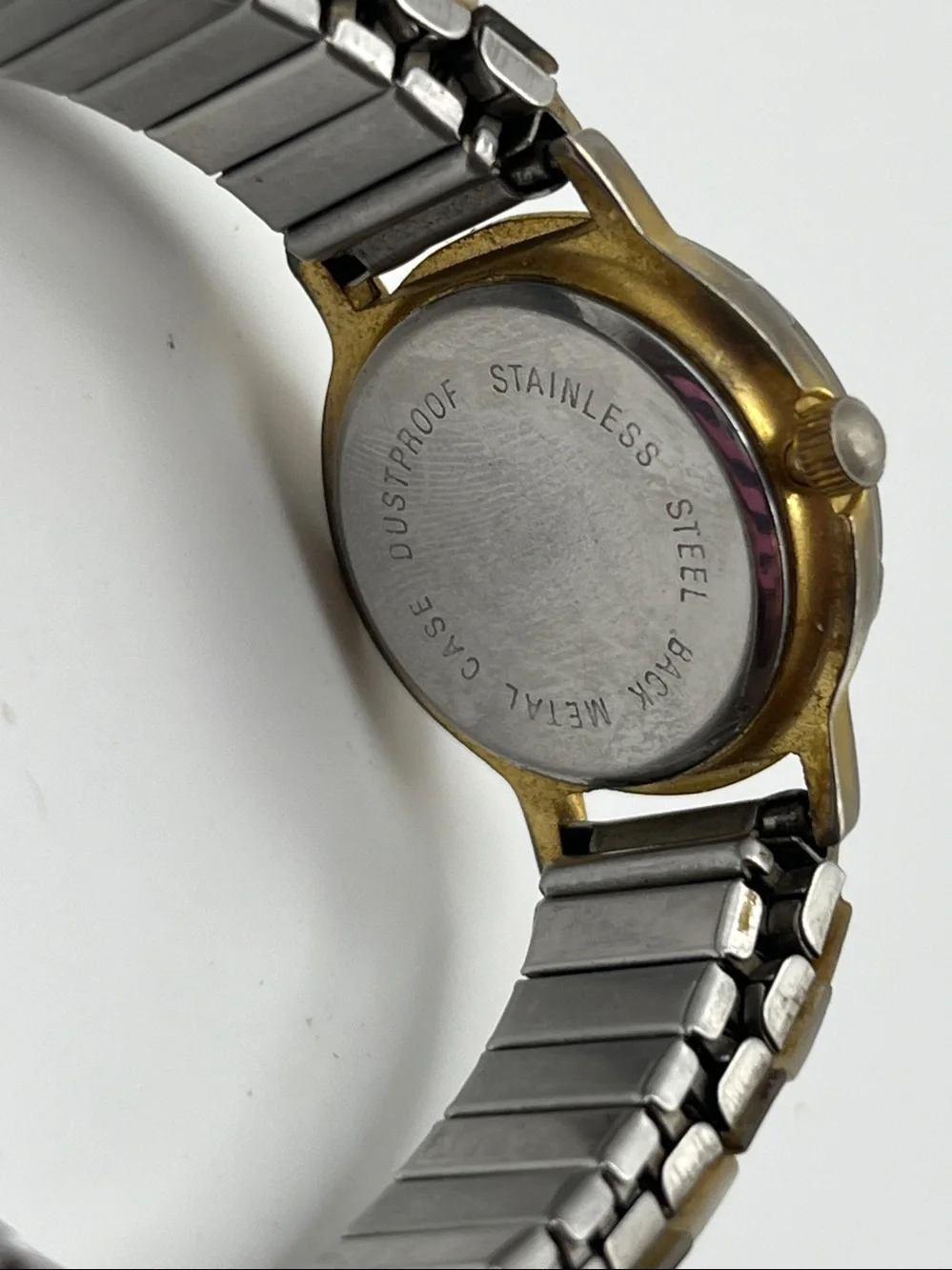 Vintage Netec Abalone Inlay Quartz Watch - Mother of Pearl & Gold Accents